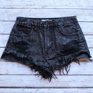 Abercrombie & Fitch Acid Washed High Rise Shorts